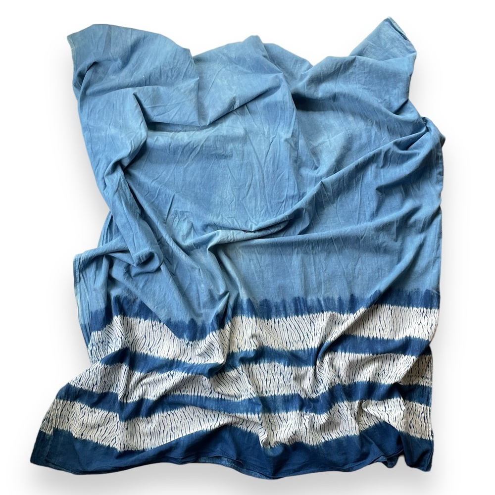 Huge Shibori Tie Dye Indigo Scarf/Wrap - UNISEX